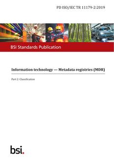 BS PD ISO/IEC TR 11179-2:2019